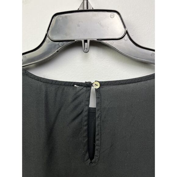 BeachLunchLounge Peasant Blouse Top Women's Medium tunic Black‎ Embroidered - Picture 7 of 7